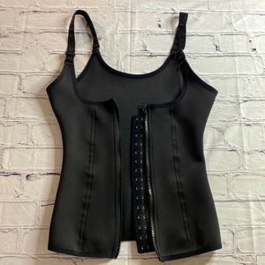 Medium black eyelet and zipper closure corset top